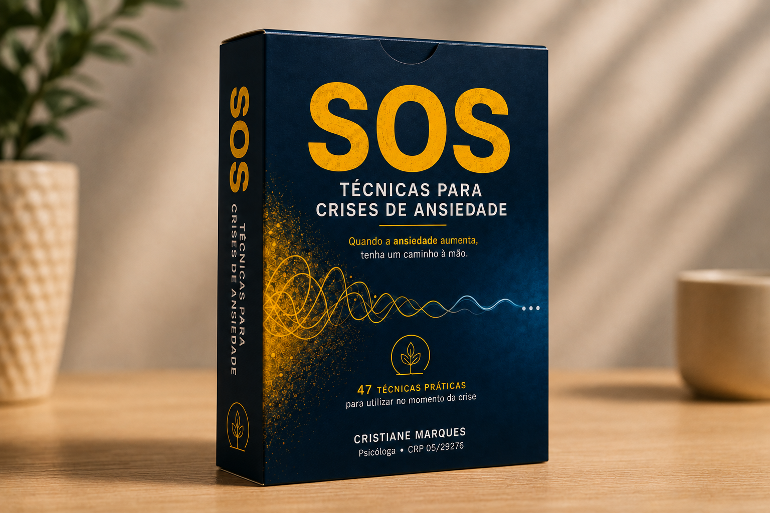 Caixa do baralho SOS — Técnicas para Crises de Ansiedade, por Cristiane Marques